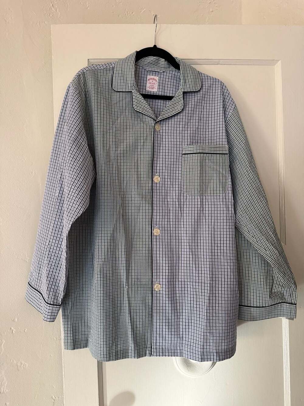 Brooks Brothers Men's Cotton Broadcloth Tattersall Pajama Set